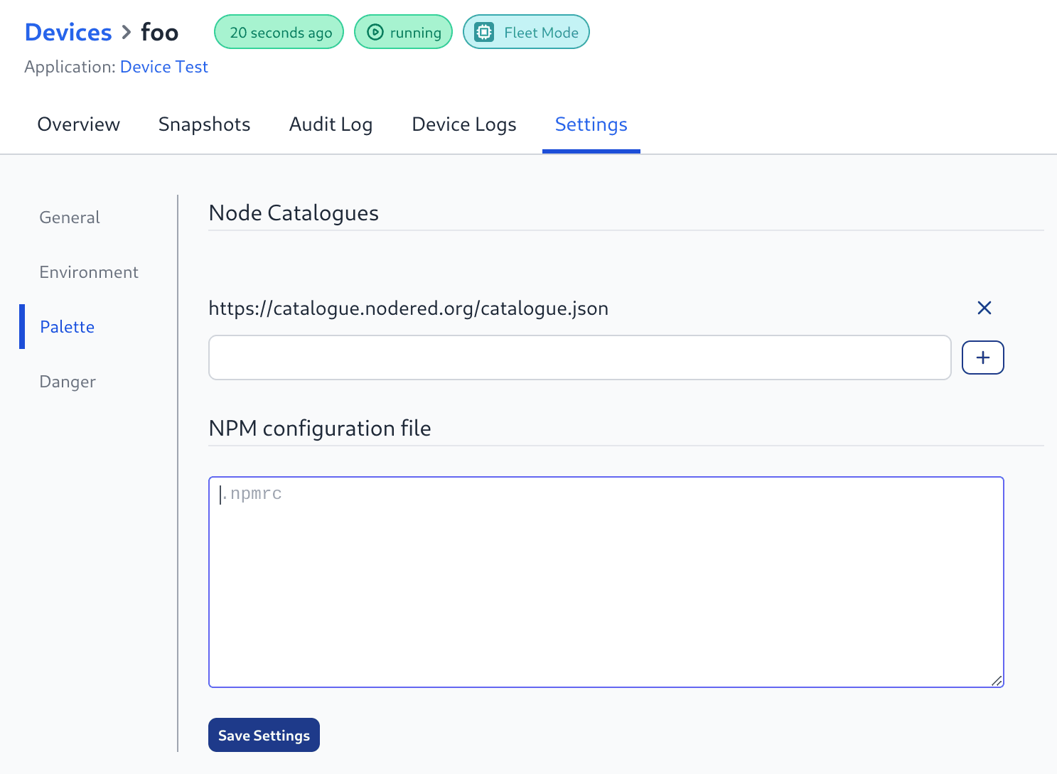 Custom Node Catalog Support for Devices